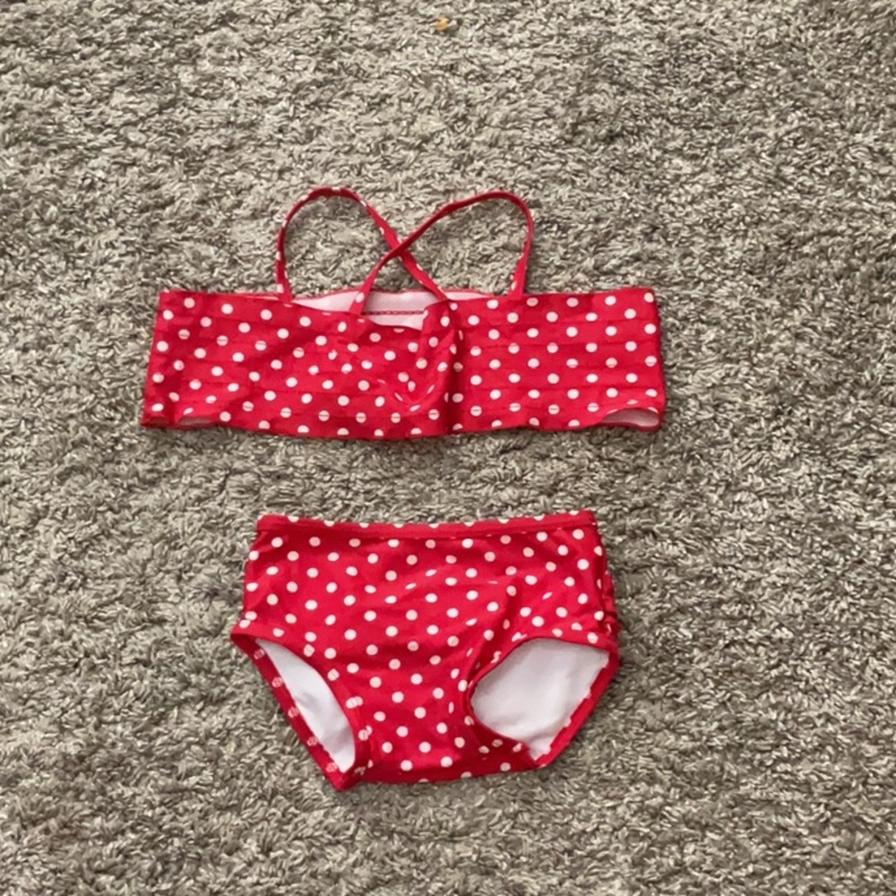 Ruffle Butts Red and White Polka Dot Swimsuit